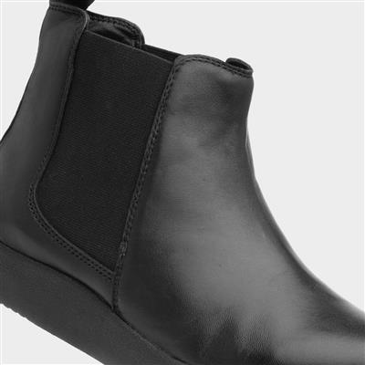 Comfy Steps Gerty Womens Black Leather Boot-184182 | Shoe Zone