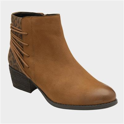 Etta Womens Tan Leather Ankle Boot
