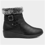 Softlites Julia Womens Black Faux Fur Ankle Boot (Click For Details)