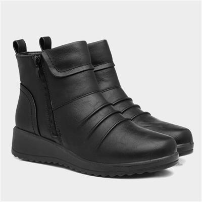 Softlites June Womens Black Ankle Boot-185084 | Shoe Zone
