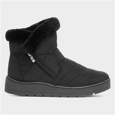 Jas Womens Black Faux Fur Boot