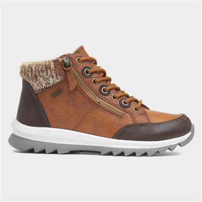 Dasha Womens Tan Lace Up Boot