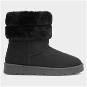 Lilley Mae Womens Black Faux Fur Ankle Boot (Click For Details)