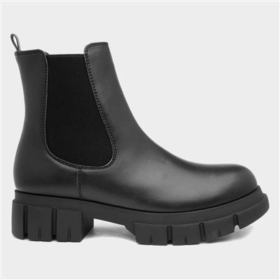 Mertle Womens Black Chunky Chelsea Boot