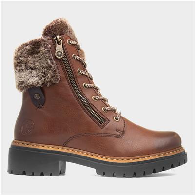 Antistress Womens Tan Lace Up Boot