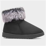 Lilley Mia Womens Faux Fur Trim Boot in Black (Click For Details)