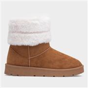 Lilley Mae Womens Tan Faux Fur Ankle Boot (Click For Details)