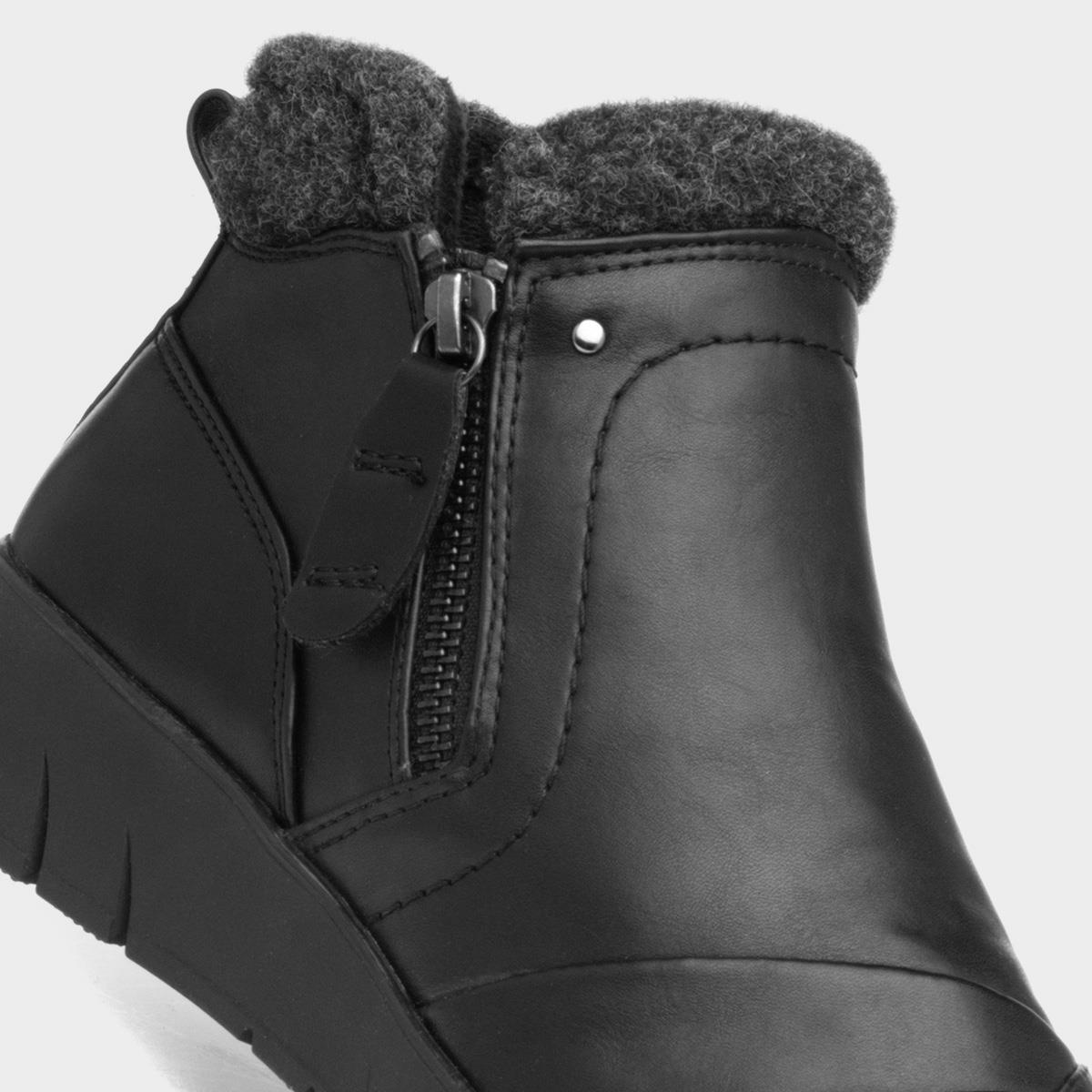 Jana Softline Womens Black Double Zip Boot-187003 | Shoe Zone