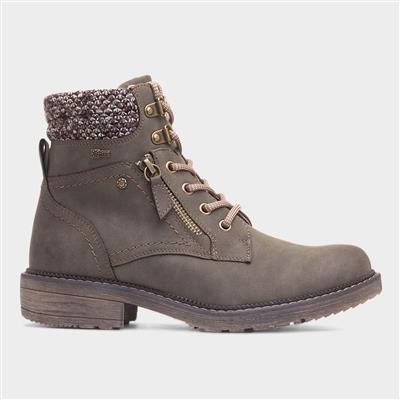 Dahlia Womens Khaki Lace Up Ankle Boot