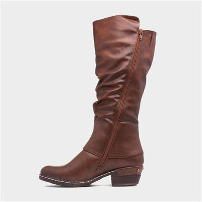Rieker Womens Tan Knee High Boot-188079 | Shoe Zone