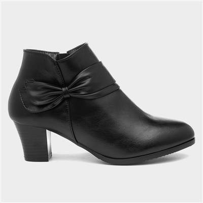 Ava Womens Black Heeled Boots