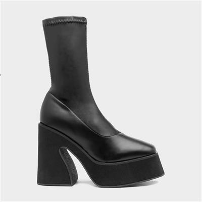 Truffle JLo Womens Black Stretch Boot-189529 | Shoe Zone
