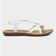 Lilley Suzzie Womens White Flat Slip On Sandal (Click For Details)