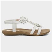 Lilley Stella Womens White Flower Crochet Sandal (Click For Details)