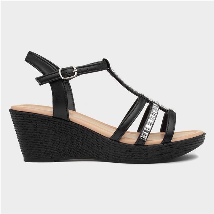 Black diamante hot sale sandals