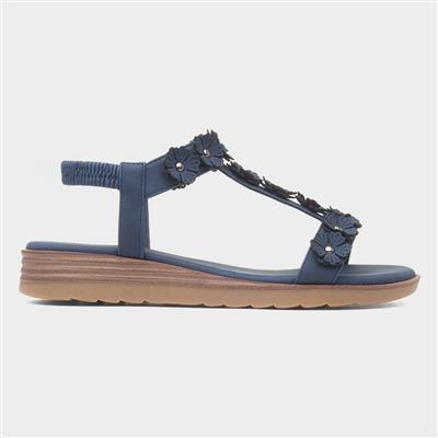 Cyprus Womens Navy Flower Sandal