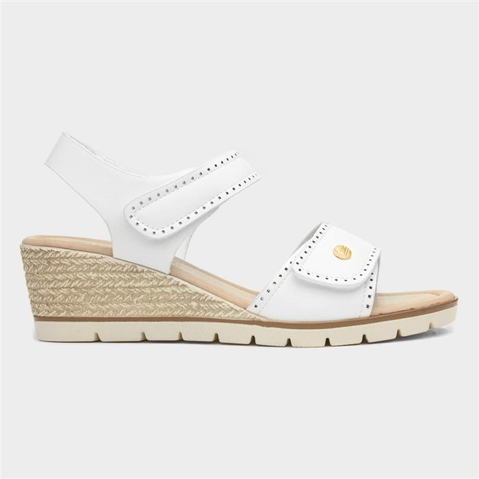 Cushion Walk Mercury Womens White Wedge Sandal