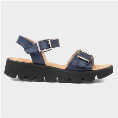 Alberta Womens Navy Buckle Sandal