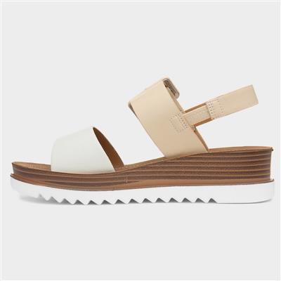 Heavenly Feet Pistachio Womens Nude Wedge Sandal-19291 | Shoe Zone