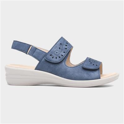 Susan Womens Blue Easy Fasten Sandal