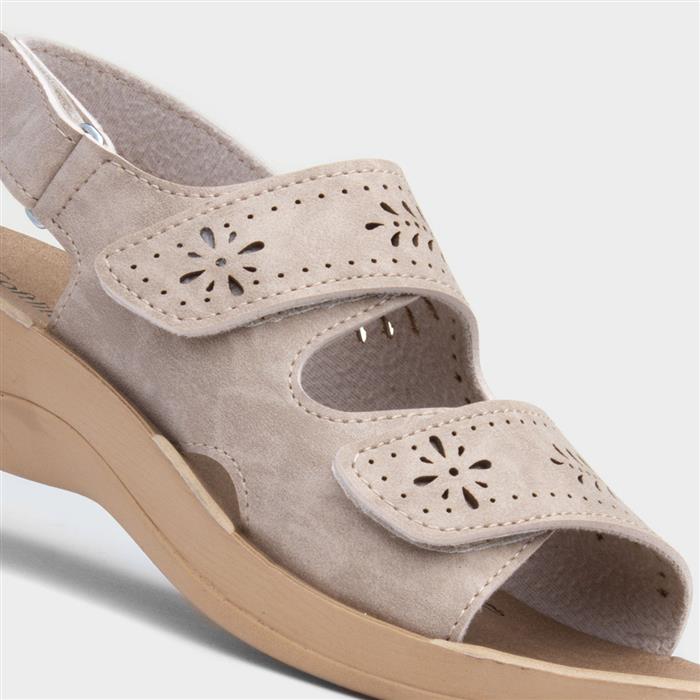 Softlites Womens Beige Easy Fasten Sandal 197022 Shoe Zone 5363