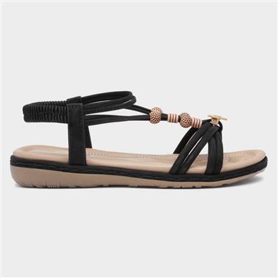 Spirit Womens Black Strappy Sandal