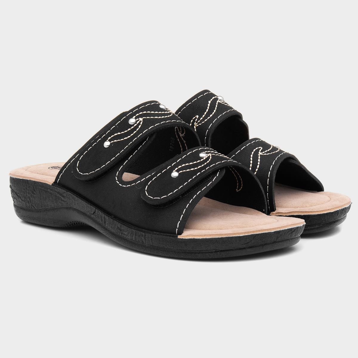 Gezer Womens Black Slip On Mule Sandal-19708 | Shoe Zone