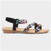 Lilley Selena Womens Black Strappy Ribbon Sandal (Click For Details)