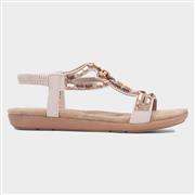 Lilley Sapphire Womens Beige Beaded Strappy Sandal (Click For Details)