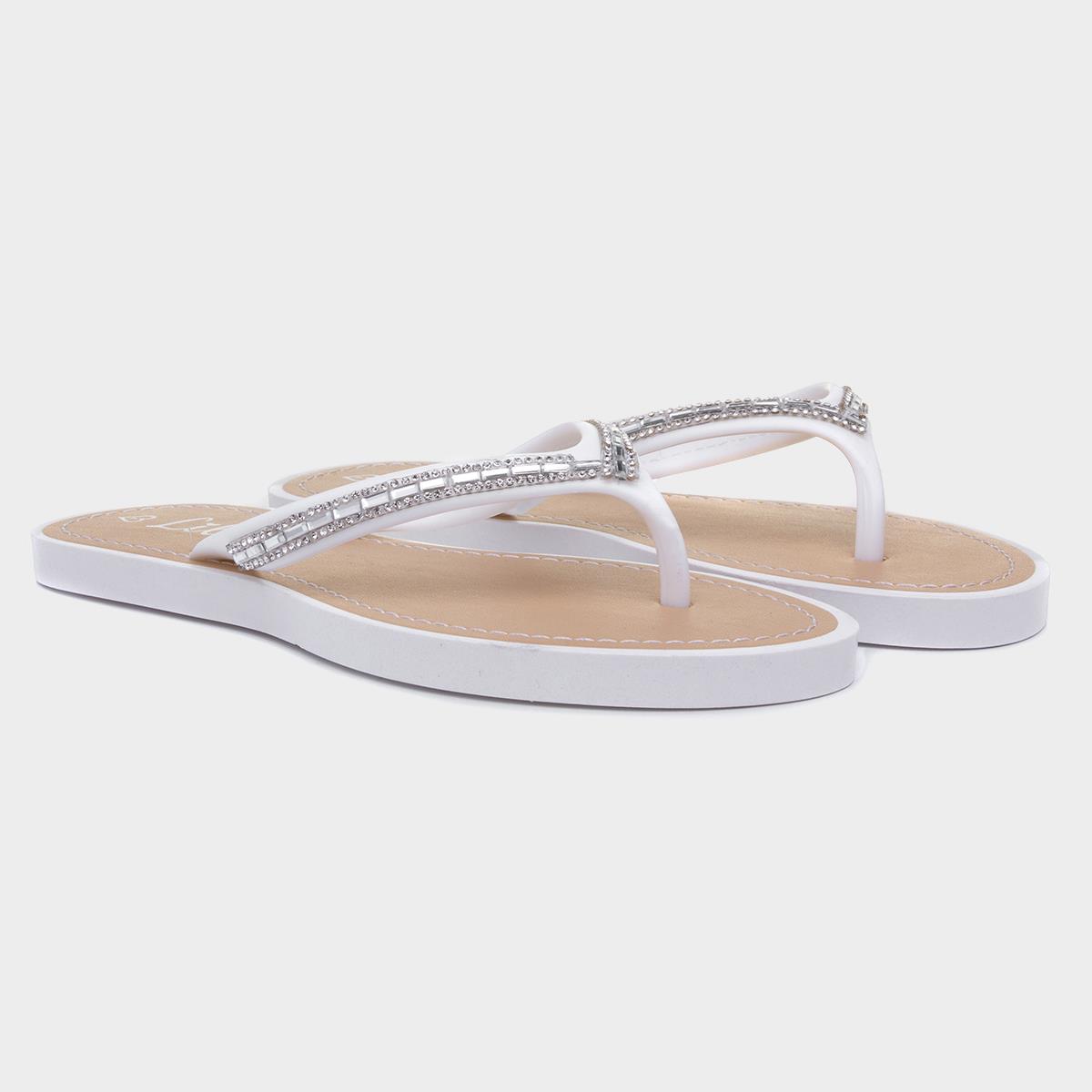 White diamante flip discount flops