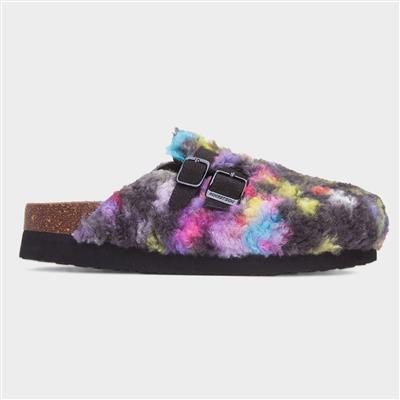 Abel Womens Multi Faux Fur Mule Sandal