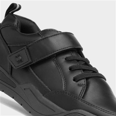 Little Green Feet Max Boys Black Easy Fasten Shoe-201006 | Shoe Zone