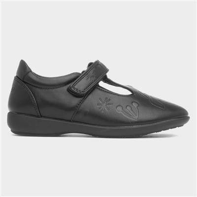 Kids Black T-Bar School Shoe