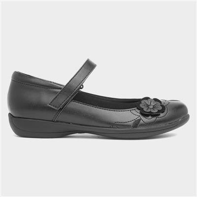 Cassidy Kids Black Flower School Shoe