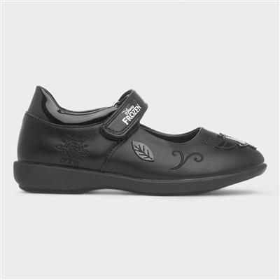 Kids Black Easy Fasten School Shoe