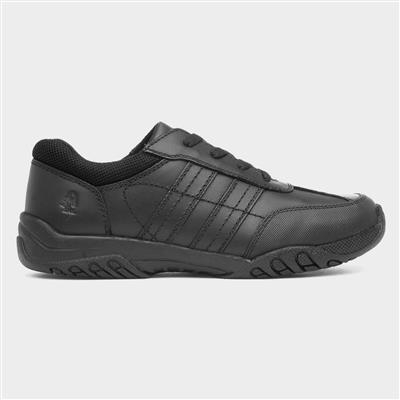 Jezza Snr Kids Black School Shoe