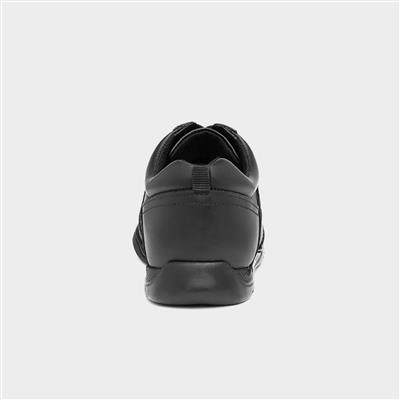 Hush Puppies Harvey Kids Black Leather Shoe-203056 | Shoe Zone