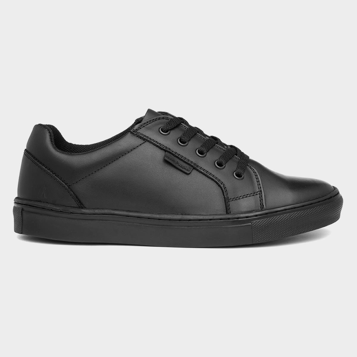 Hush Puppies Sam Kids Black Leather Shoe 203057 Shoe Zone