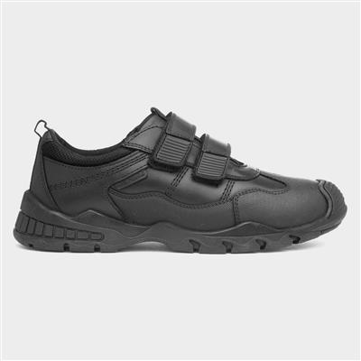 Troy Kids Black Leather School Shoe