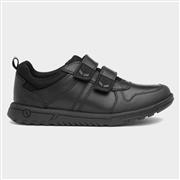 Hush Puppies Baltimore Boys Black Leather Shoe (Click For Details)