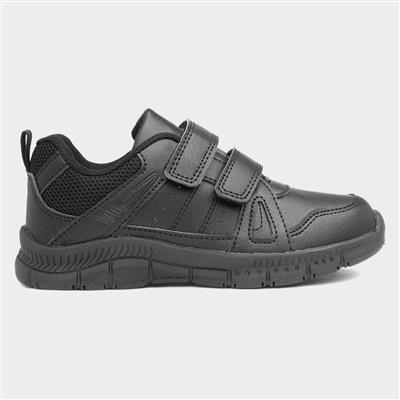 Finn Boys Black School Shoe