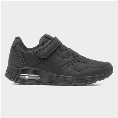 Ronnie Kids Black Easy Fasten Trainer