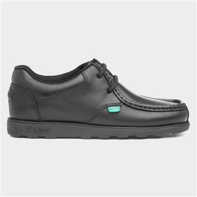 Fragma Kids Black Leather School Shoes