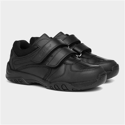 Hush Puppies Jezza Boys Black Leather Shoe-20333 | Shoe Zone