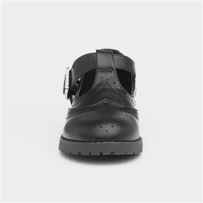 Lilley Cam Kids Black T-Bar School Shoe-204038 | Shoe Zone
