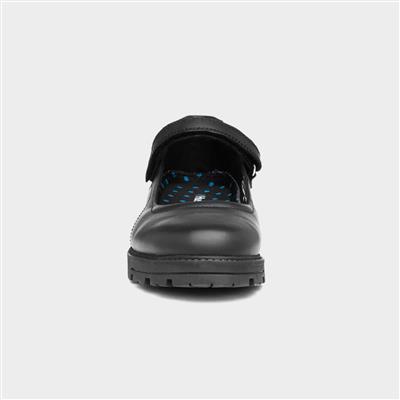 Hush Puppies Talisman Kids Black Leather Shoe-204044 | Shoe Zone