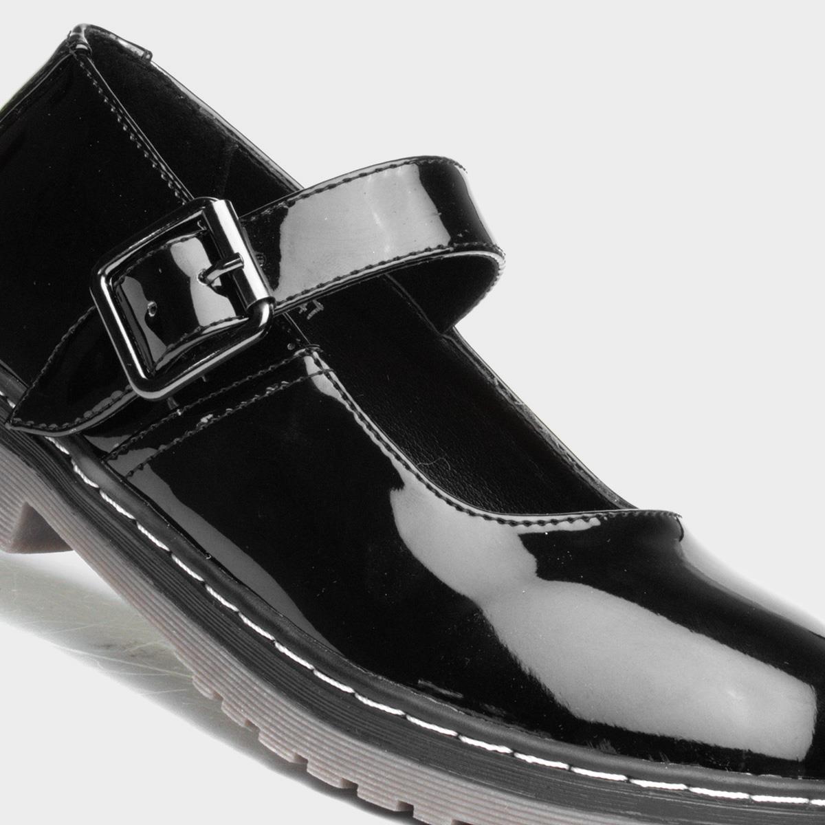 Lilley Girls Black Patent Bar Shoe-204047 | Shoe Zone