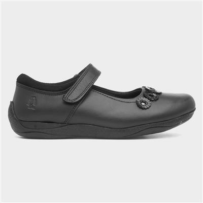 Christina Girls Black Leather Shoe