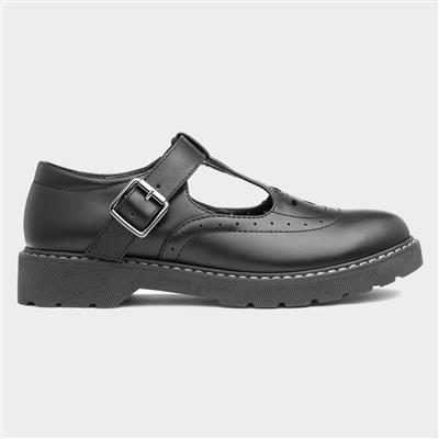 Lilley Ola Kids Black T-Bar Chunky School Shoe-204071 | Shoe Zone