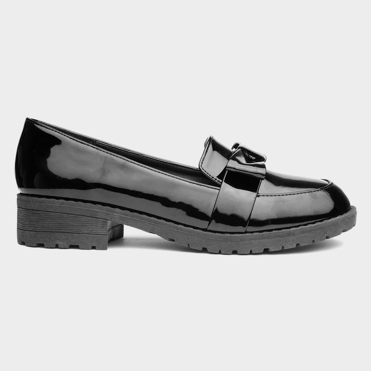 Girls black sale patent loafers